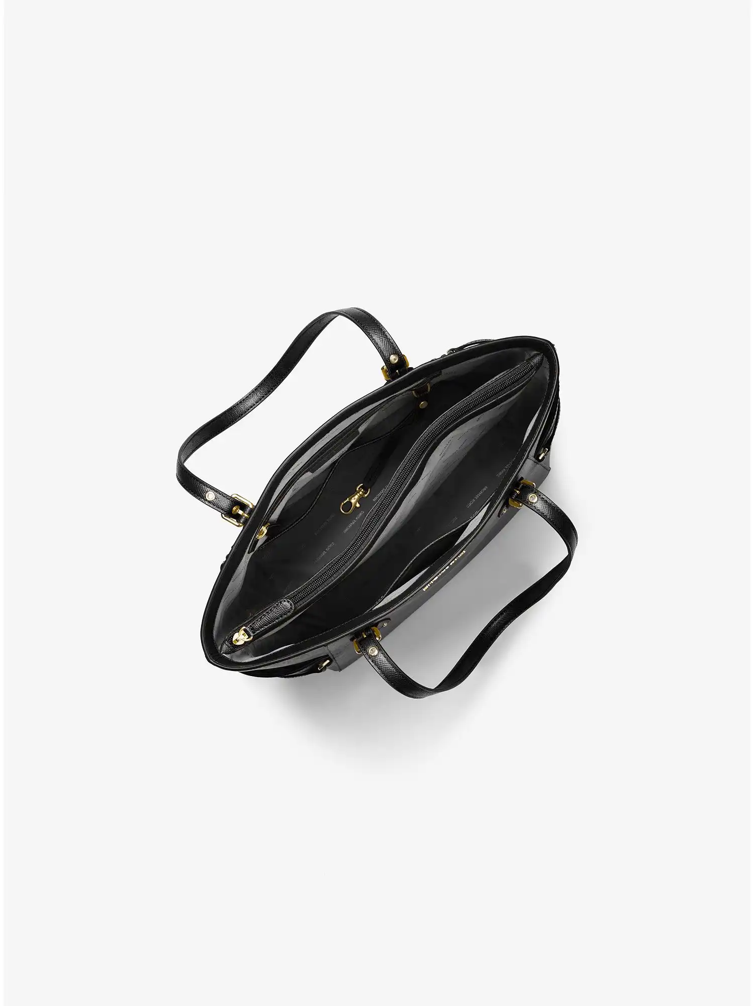 voyager small crossgrain leather tote bag black