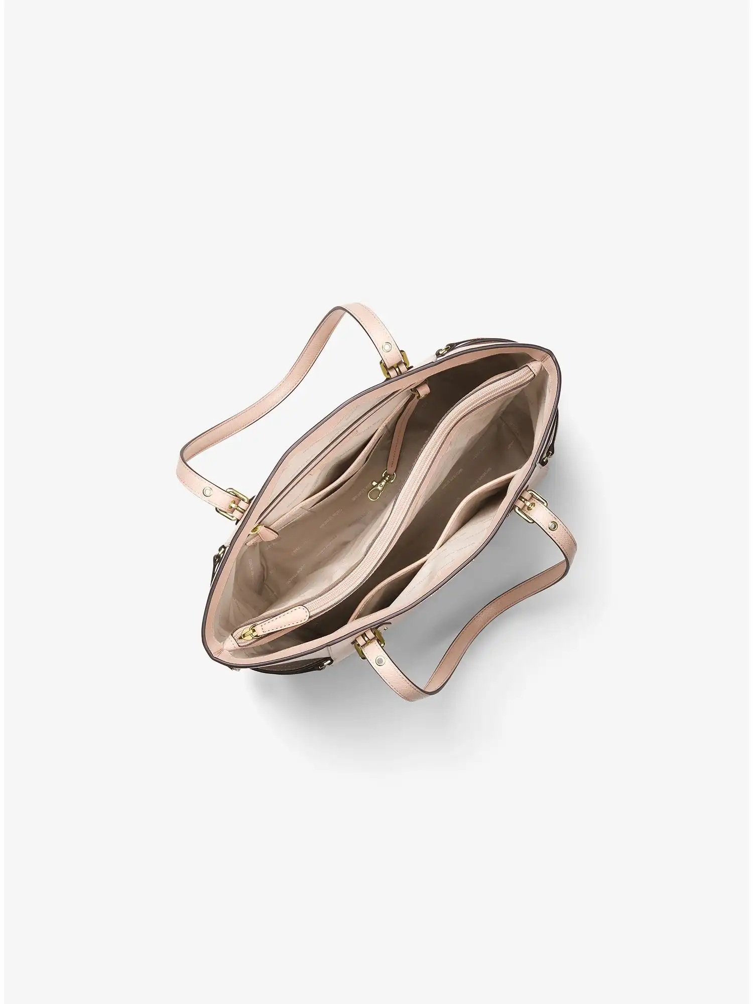 voyager small crossgrain leather tote bag soft pink