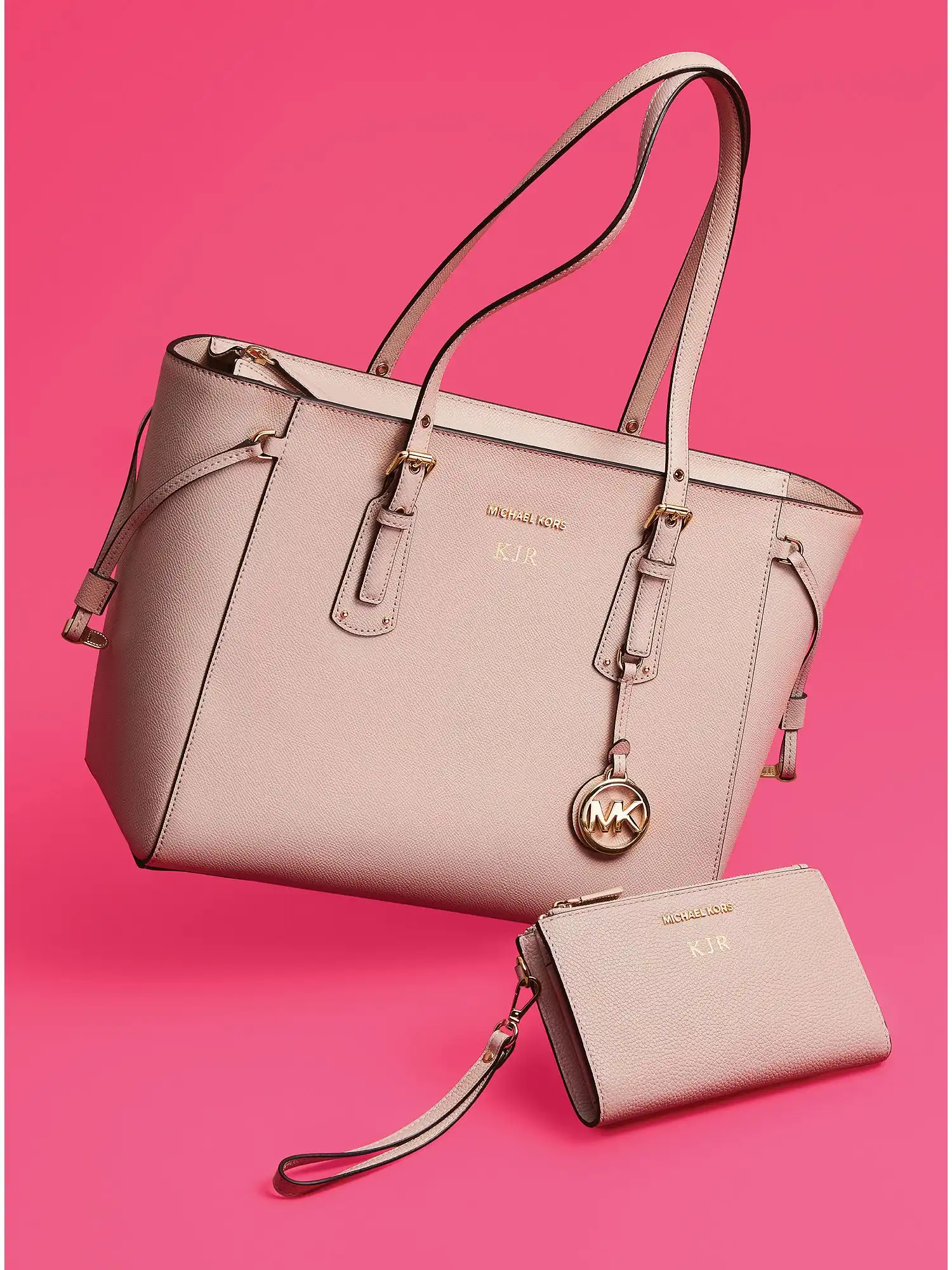 voyager small crossgrain leather tote bag soft pink