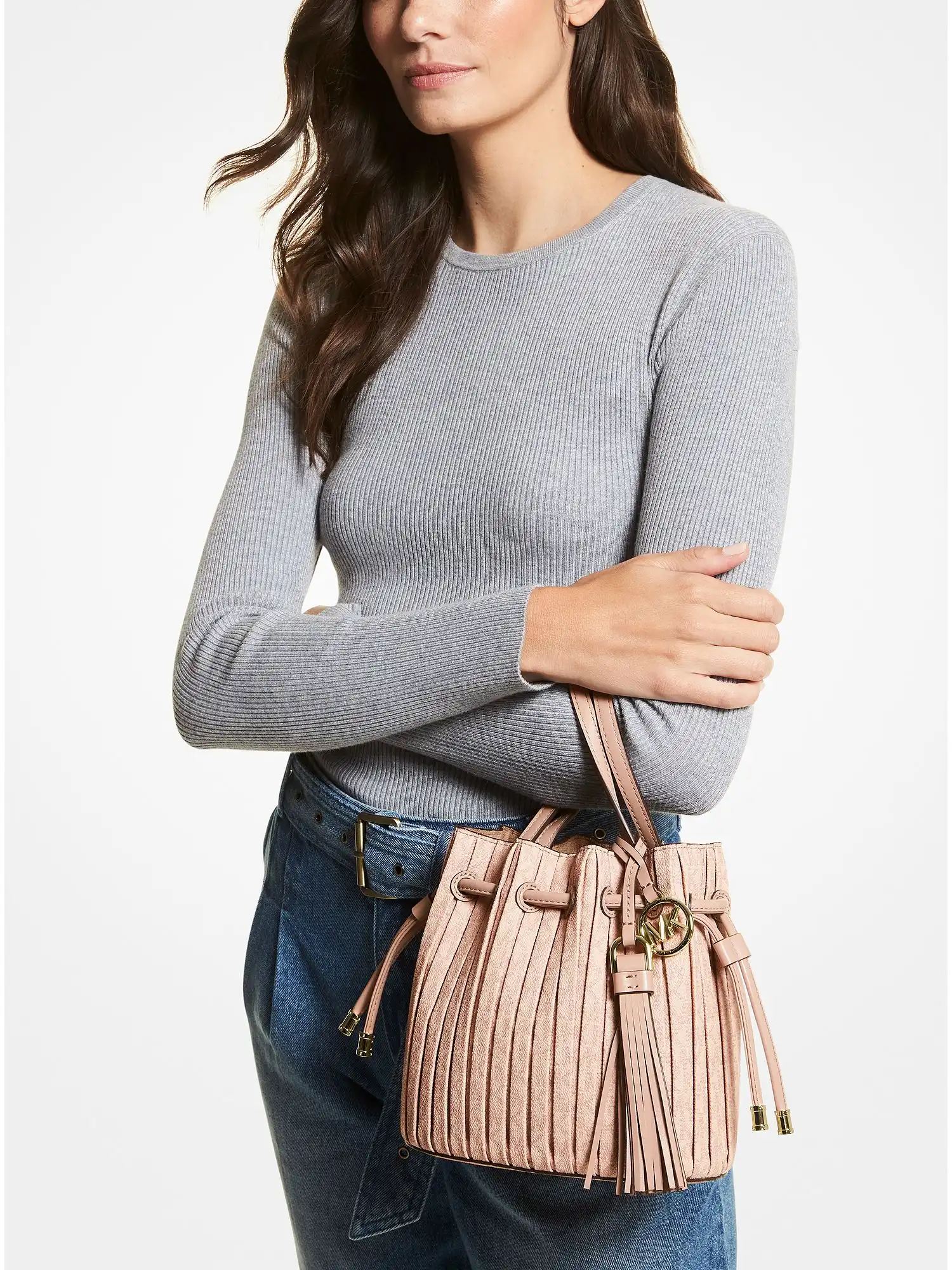 willa extra small pleated logo tote bag ballet