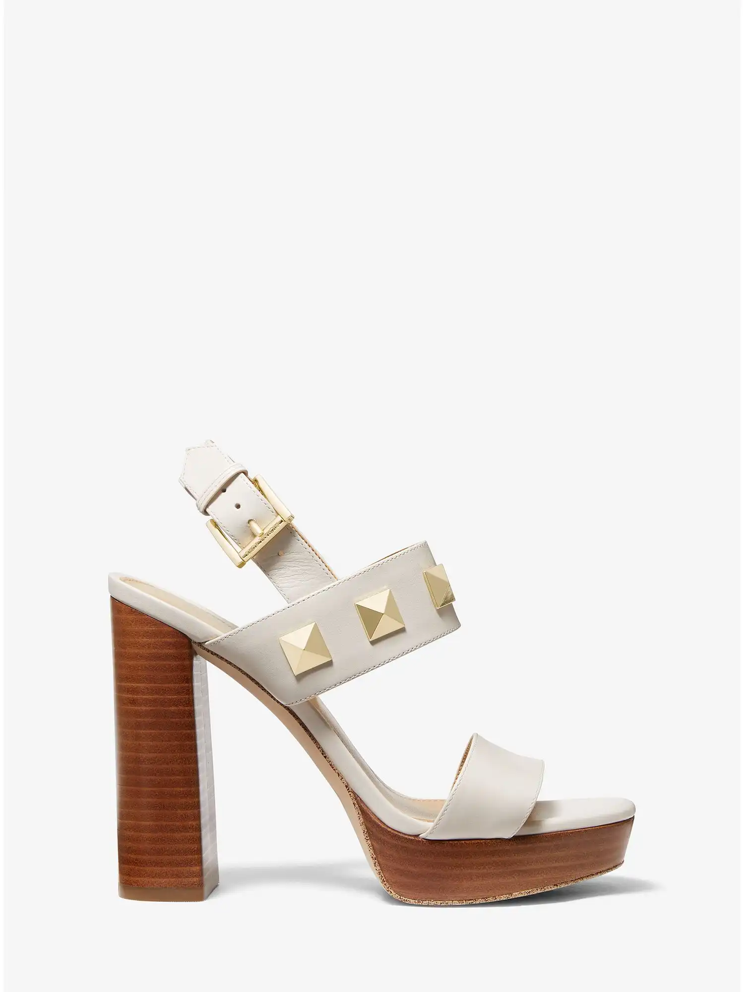 wren studded leather platform sandal lt cream